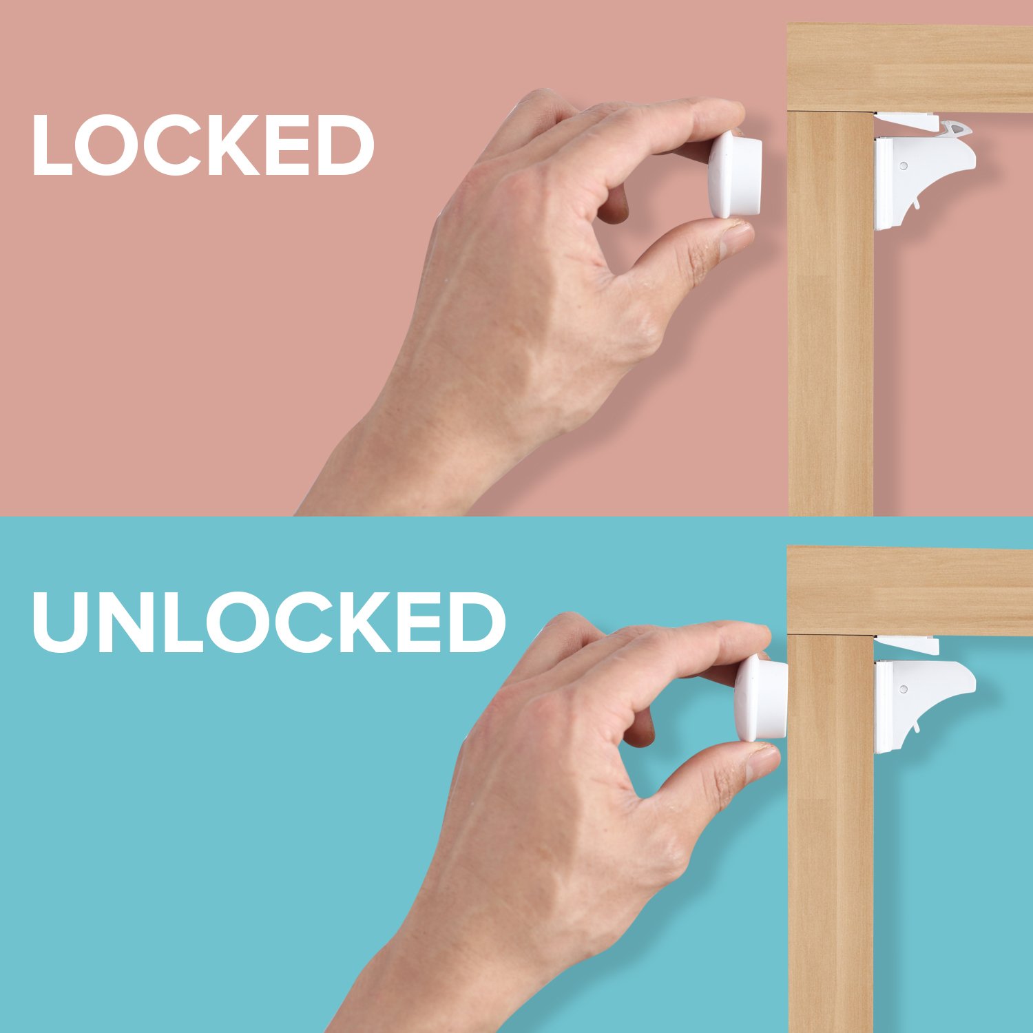 Magnetic Child Safety Cabinet Locks - 12 Lock + 3 Key for Baby Proofing Cabinets, Drawers and Locking Cupboard, Easy Install for Toddler and Childproof with Adhesive Latch, No Tools or Drill…