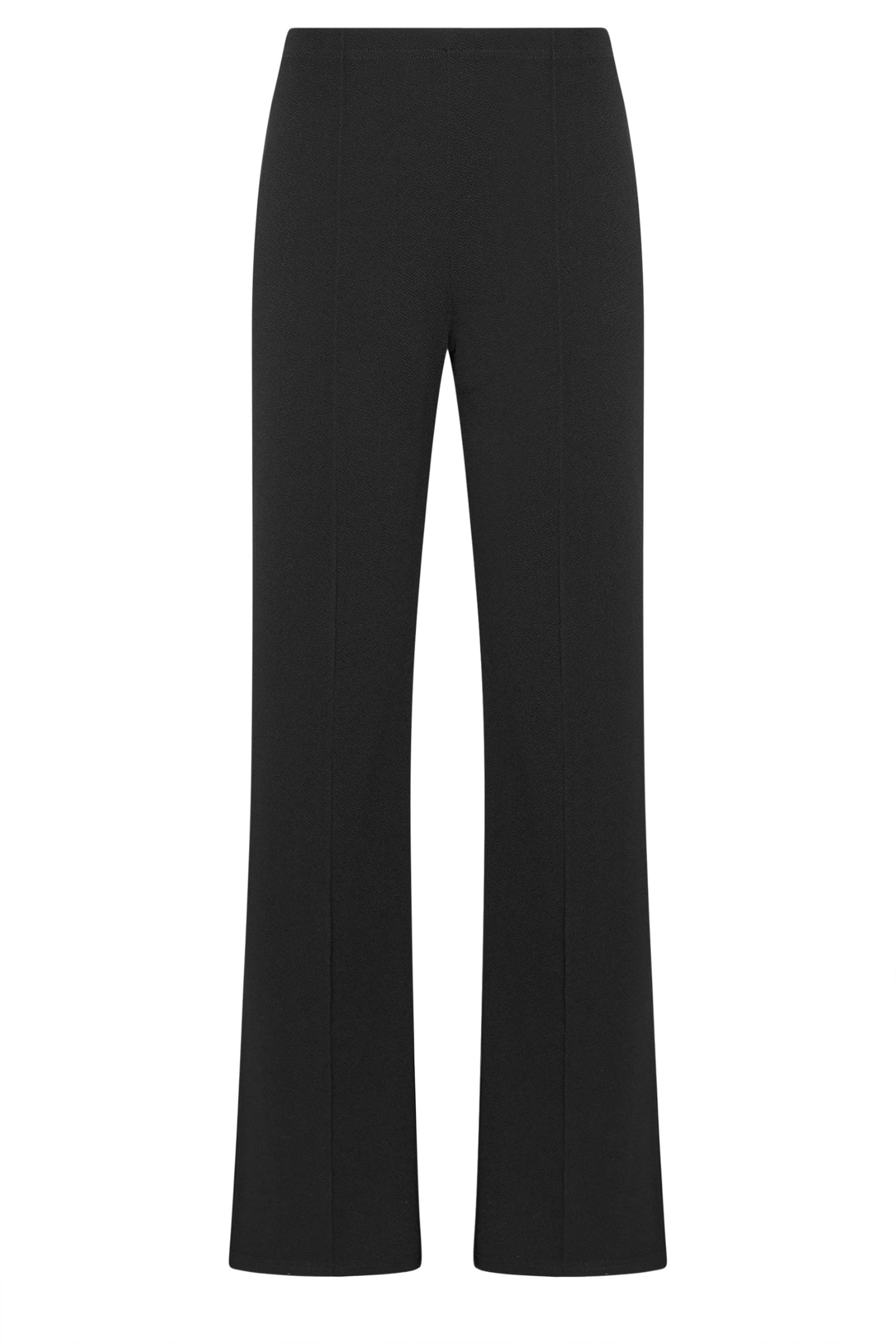 Long Tall Sally Women's Black - Lts Tall Textured Seam Front Wide Leg Trousers