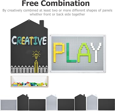 Double-Sided Wall Building Activity Panel & Chalkboard for Kids
