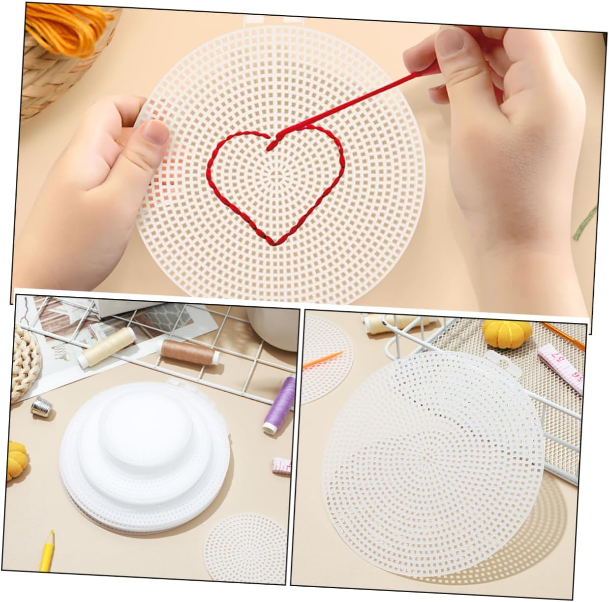 SEWACC 15pcs Multi-Function Plastic Mesh for Cross Stitch Plastic Crafting Mesh Canvas Sheets for Embroidery DIY Crochet Sheets Sturdy Craftsmanship
