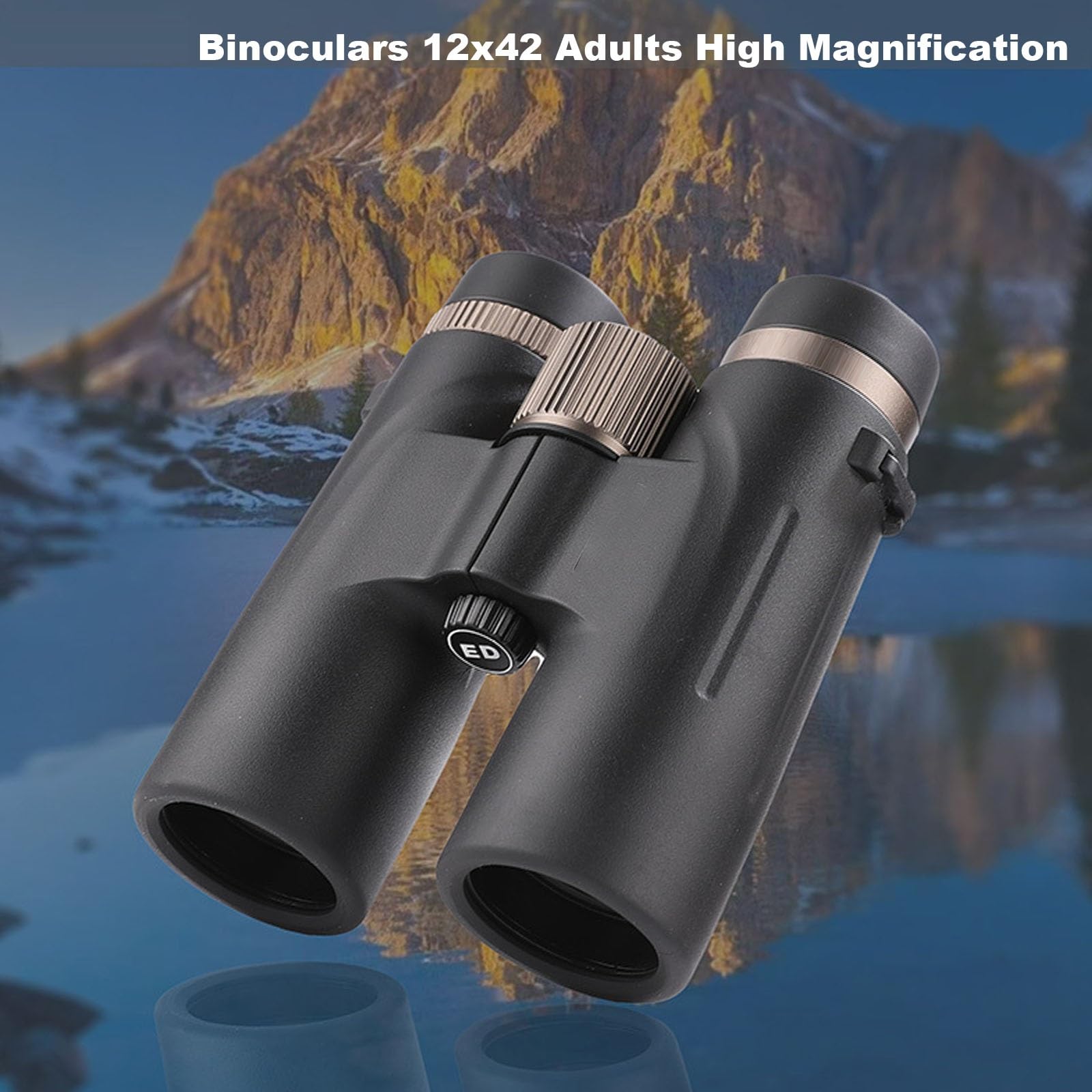 Prismáticos War-MAX 12x42 HD for Adultos, for observación de Aves, Caza, observación de Estrellas, Viajes, conciertos, Negros(Black)