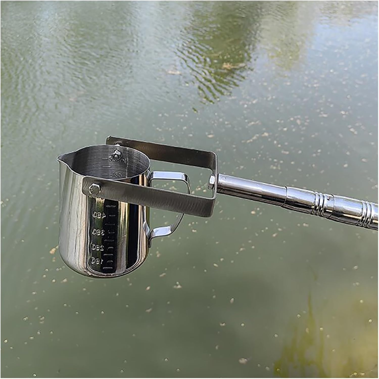 ERRULAN Stainless Steel Telescopic Water Sampler, Light Pendulum Beaker Sampling, Vertical Swing Liquid Sampler Pole for Manufacturing Facility/Laboratory/Swimming Pools(500ml,1.23-5m/4.0-16.4 ft)