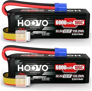 HOOVO 22.2V 6S LiPo Battery 6000mAh 100C Softcase RC Battery for RC Quadcopter Truck Boat Airplane Helicopter UAV Drone FPV(2 Pack)