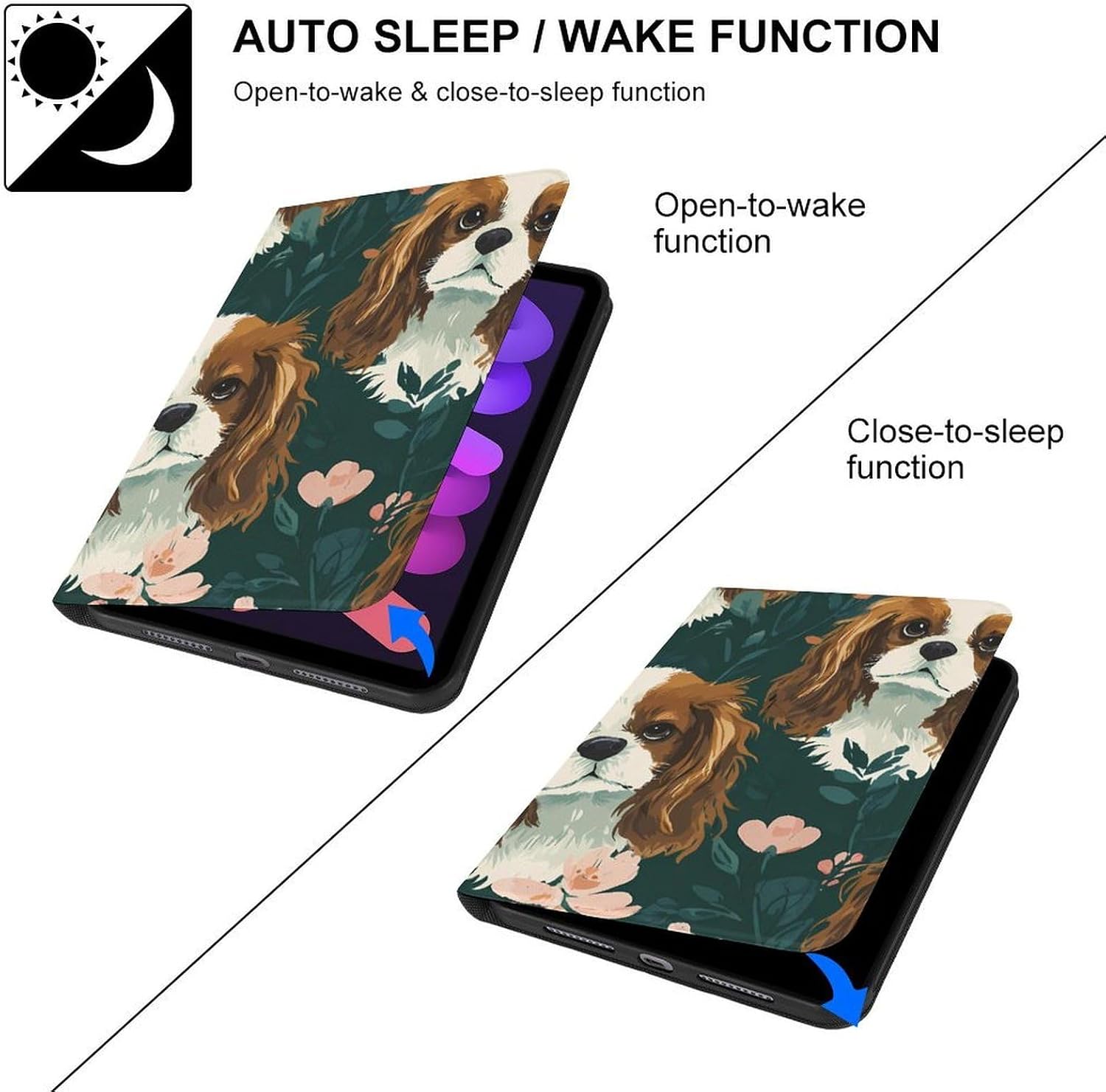 King Charles Spaniel Dog Fashion Case Protective Cover Adjustable Stand Mini6 (8.3in) image 3