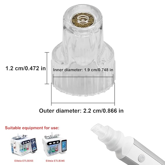 Elitzia ETLB345 ETLB355 Beauty Device Handle 11 Tips Facial Aqua Peel Tip Water Peeling Caps Facial Cleaning Machine Parts 2 Diamond Dermabrasion Tips 3 Silicone Tips Exclusive Handle Head Accessory