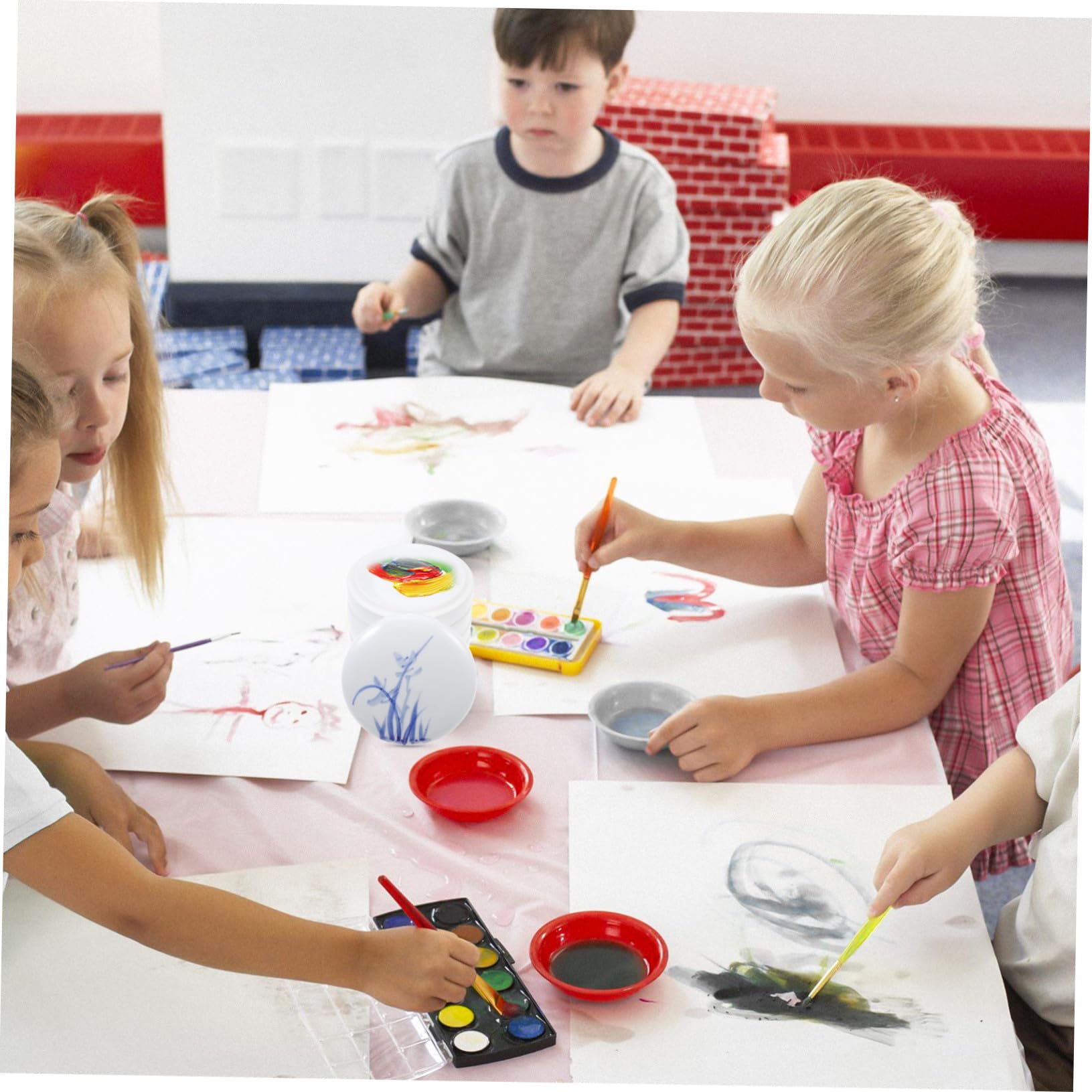 Keramische für Selbstgemacht Malerei Leicht zu Reinigen Farbmischpalette mit Deckel Weiß 5-lagiges Maltablett für Professionelle Maler und Kinder