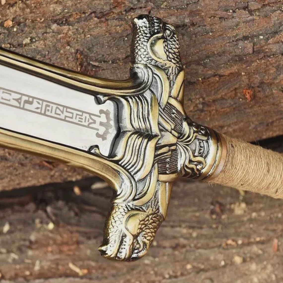 Conan The Barbarian Sword,42 '' Handmade Conan Atlantean Sword 1095 Carbon Steel Brass Fittings, Full Tang, Leather Sheath Viking Swords Real King Sword 7.5 lbs Gifts for Men (Conan Atlantean Sword)