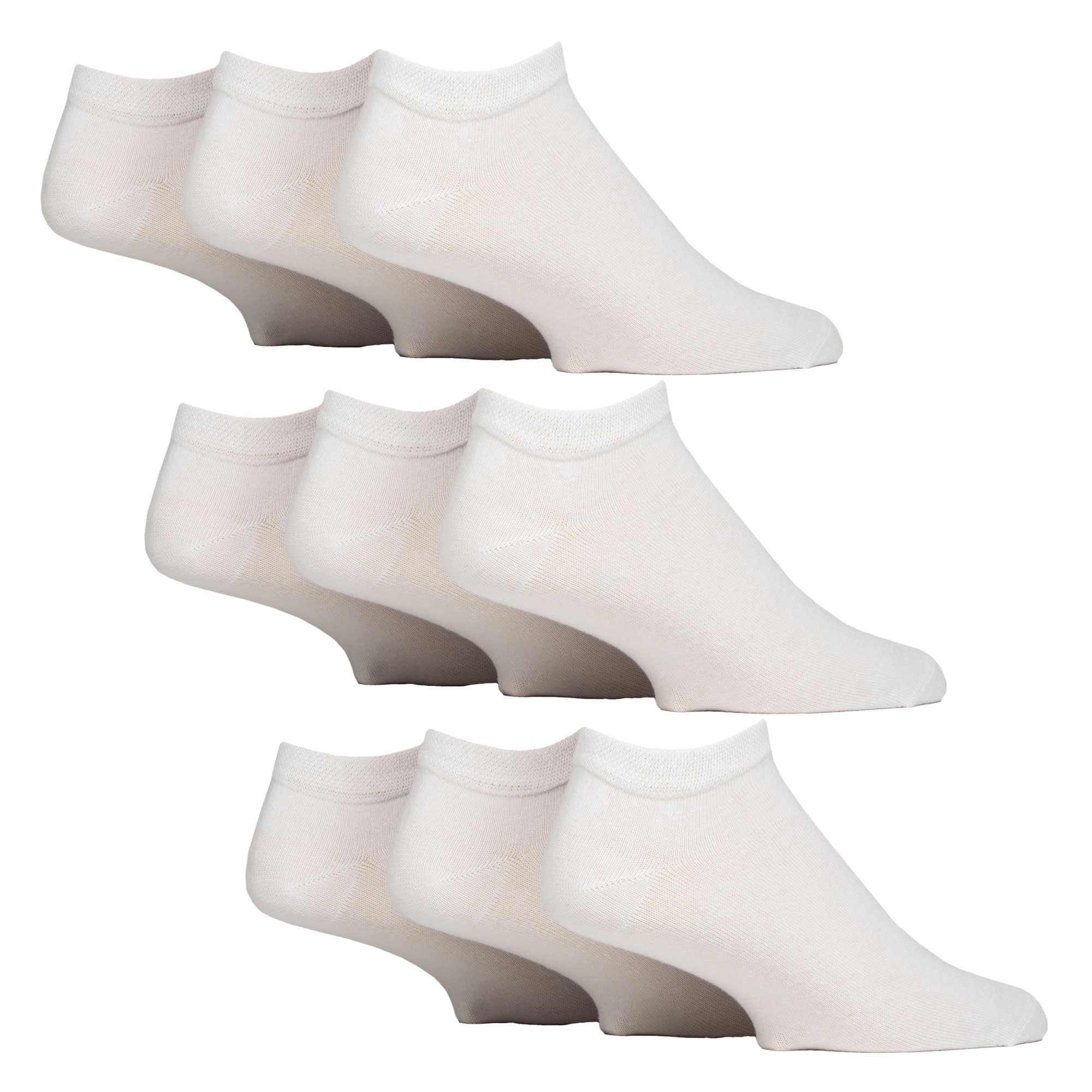 SOCKSHOP Gentle Grip Men's Diabetic Trainer Socks - Size 12-14 - Off-White