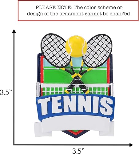 Miniatura 8 de Adorno navideño de tenis personalizado 2023  Personalización gratuita  Raqueta con bola colgante y estrellas para árbol de Navidad  Recuerdo único