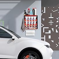 Vista 5 de Ultrawall Spray Can Holder Rack With Paper Towel Holder, Steel Wall Mounted Spray Bottle Holder, Garage Wall Mount Shelf, Utility Storage Rack, Tool