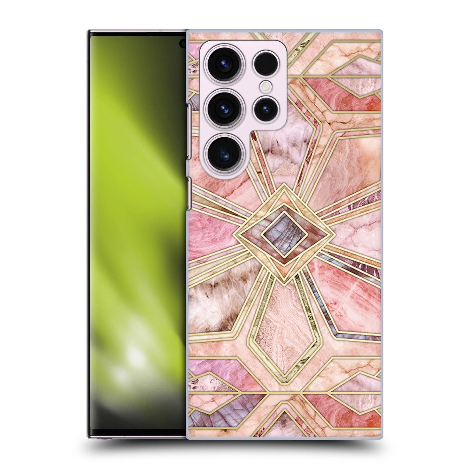 Head Case Designs Officially Licensed Micklyn Le Feuvre Gilded Stone Tiles Marble Patterns Hard Back Case Compatible with Samsung Galaxy S23 Ultra 5G