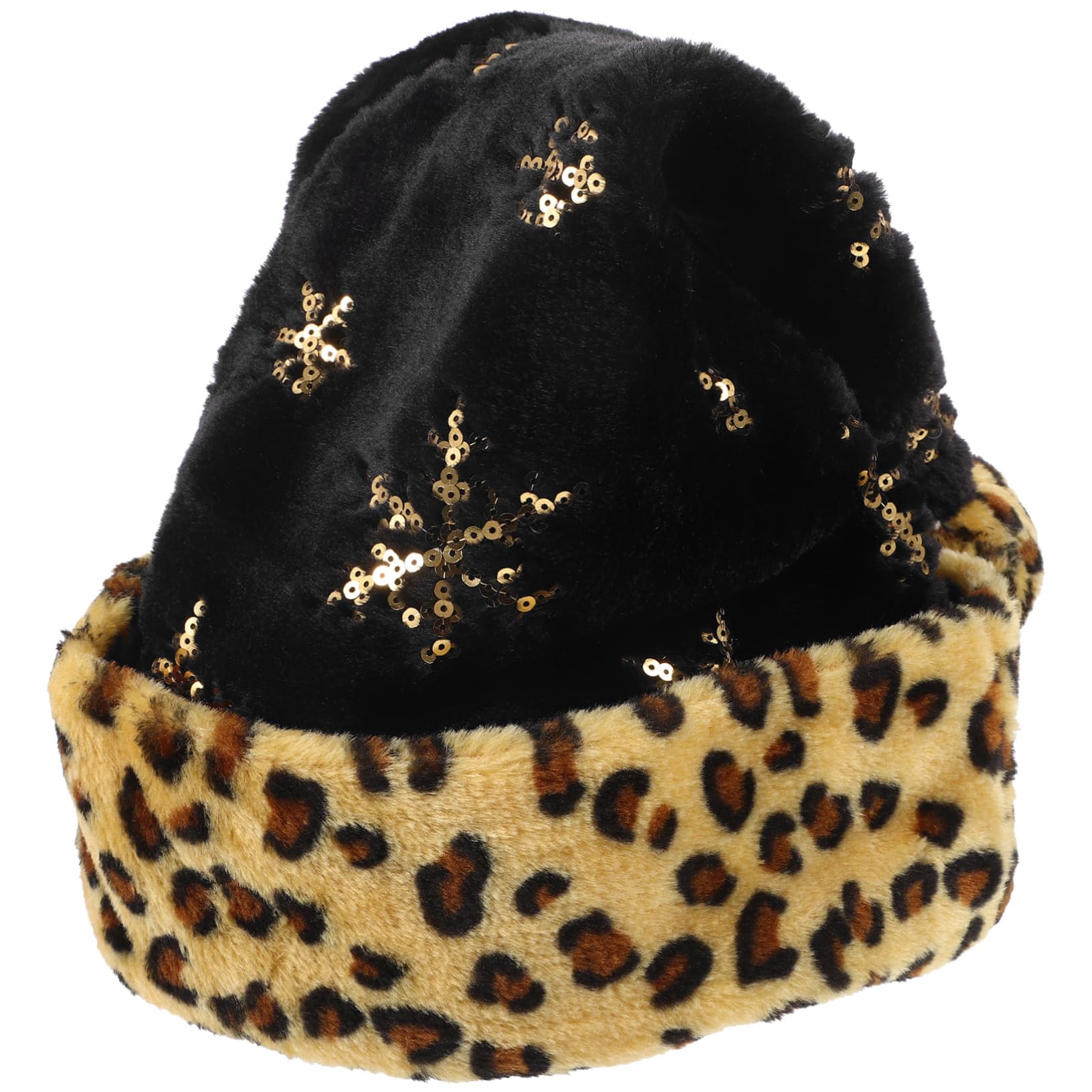 Veemoon 4stücke Leoparden Weihnachtsmütze Für Erwachsene Weiches Plüschmaterial Festliche Nikolausmütze Mit Glitzer Für Weihnachten Und Neujahr Unisex Partyzubehör