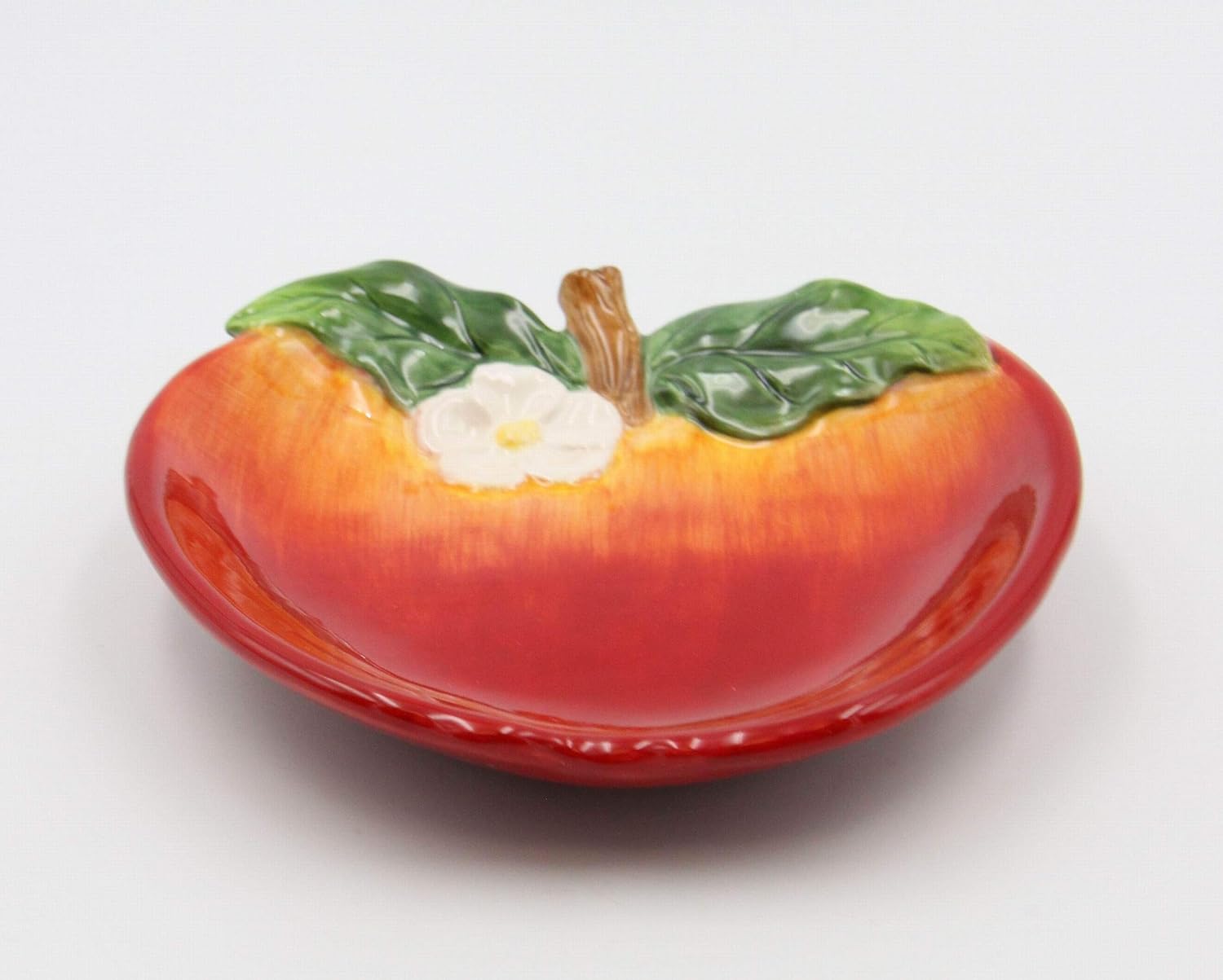 Cosmos Gifts Fine Ceramic Red Apple Dessert Cake Candy Dish Set of 2 (2 pcs Set), 6"
