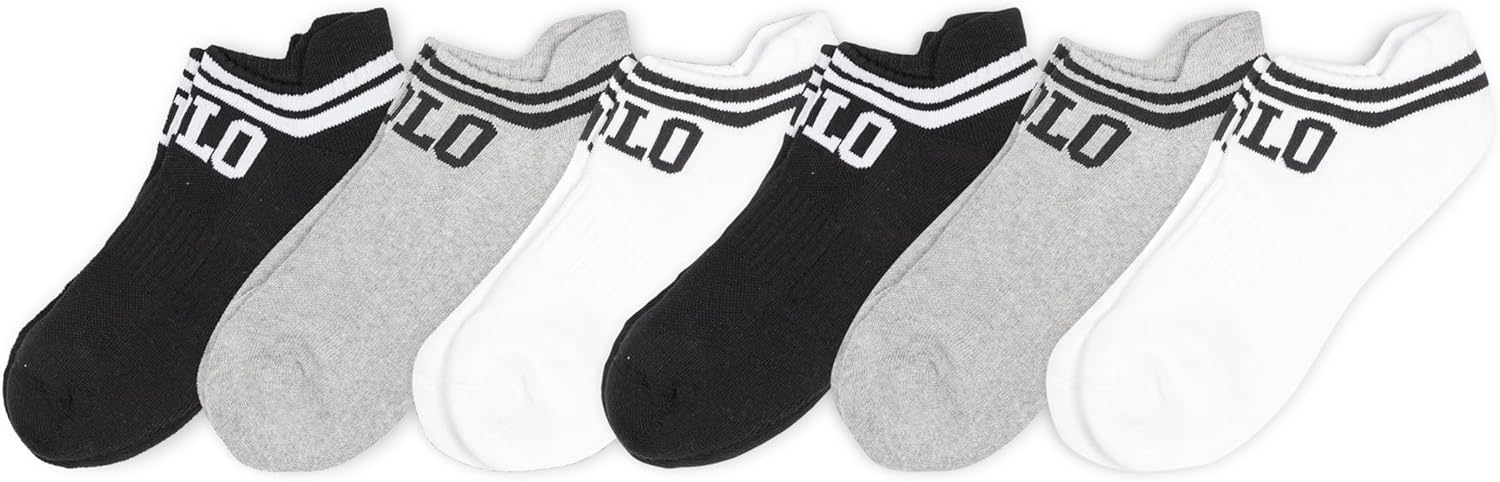 POLO RALPH LAUREN Men's Athletic Performance Low Cut Cotton Socks (6-Pair)
