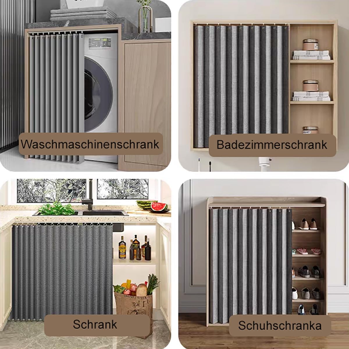 Organizador impermeable para debajo del fregadero, tela con aspecto de lino azul, 50 x 90 cm, ideal para almacenamiento de armario y decoración del hogar, solución elegante y funcional