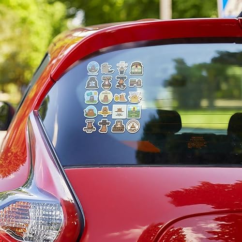 Miniatura 2 de Calcomanías de vinilo adhesivas de marmota para el día del automóvil portátil bicicleta camión para botella de agua decoración del hogar equipaje