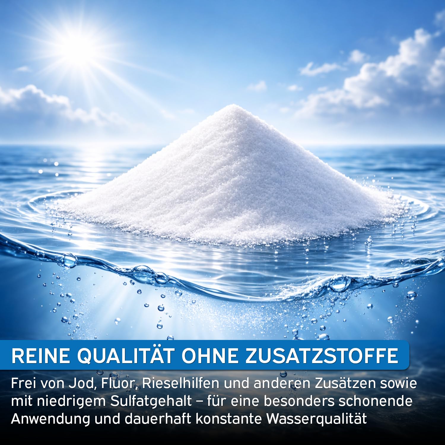 Salinen Poolsalz 25 kg 92936, Hochreines Siedesalz für Salzwasserpool und Salzelektrolyseanlage, schnell löslich und rückstandsfrei, inklusive kör4u Mikrofasertuch