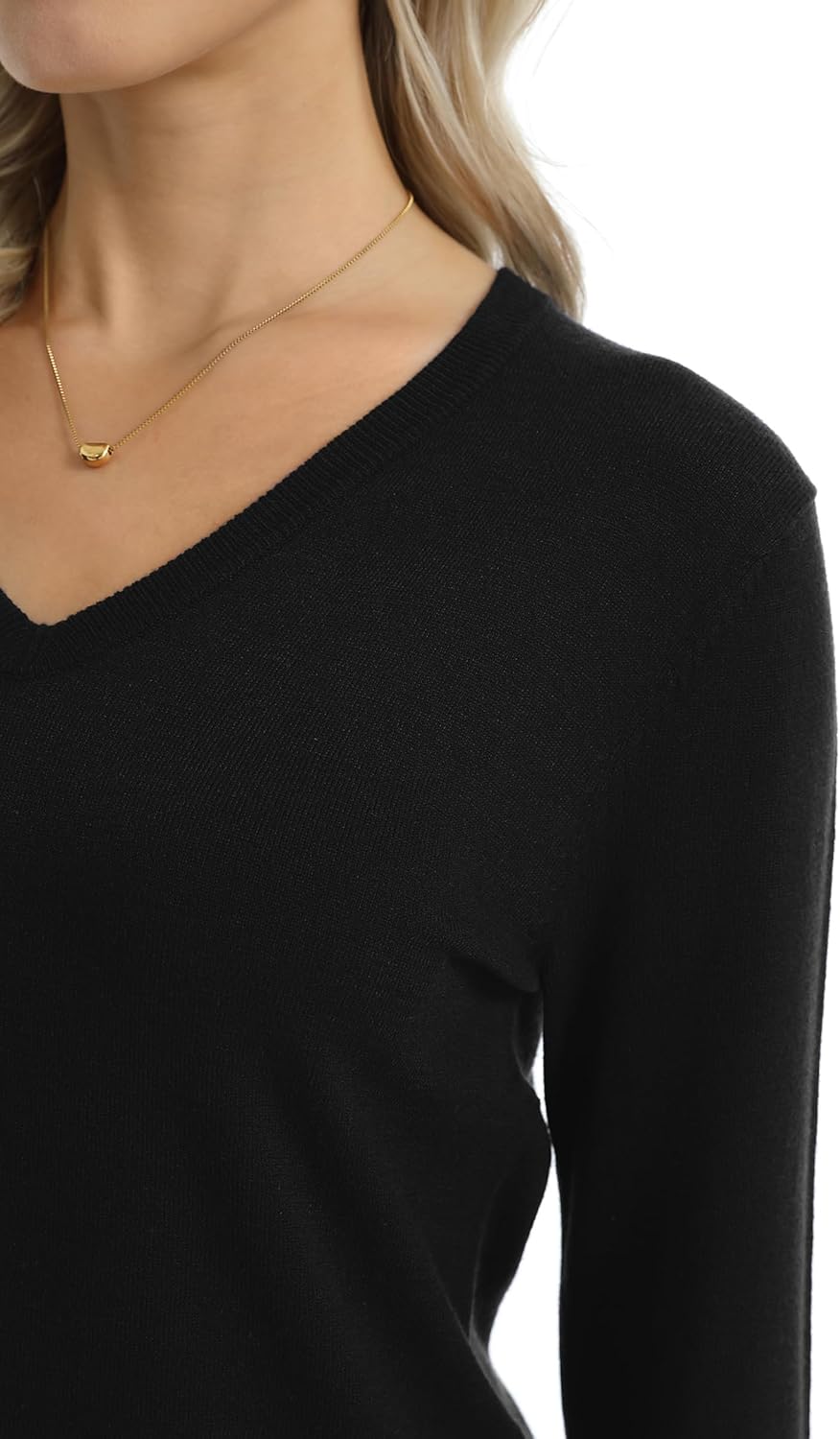 QUALFORT Women's Sweaters Long Sleeve Soft Lightweight Basic Knitted Pullover Sweater - Image 2