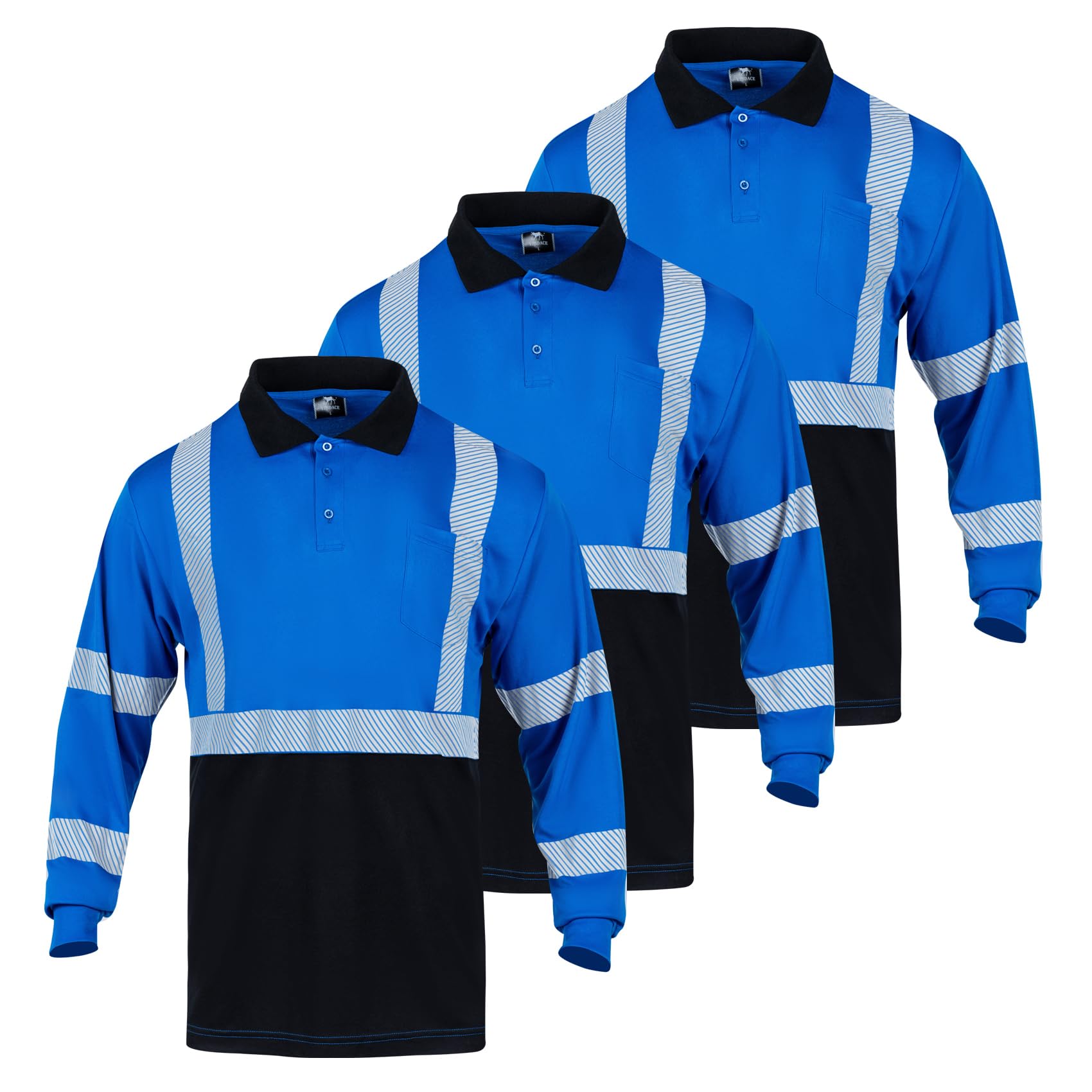 Snapklik.com : VENDACE 3 Pack Hi Vis Long Sleeve Safety Reflective Polo ...