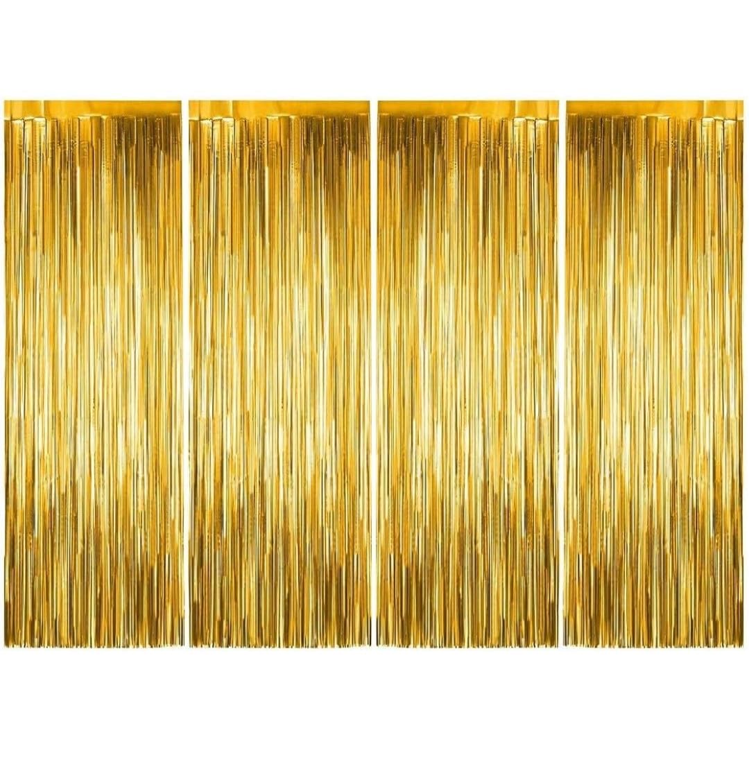 My moda Golden Foil Curtain for Decoration (3ft � 6ft Each) | Foil Curtains for Birthday Decoration, Anniversary, Bachelorette, Baby Shower (2)