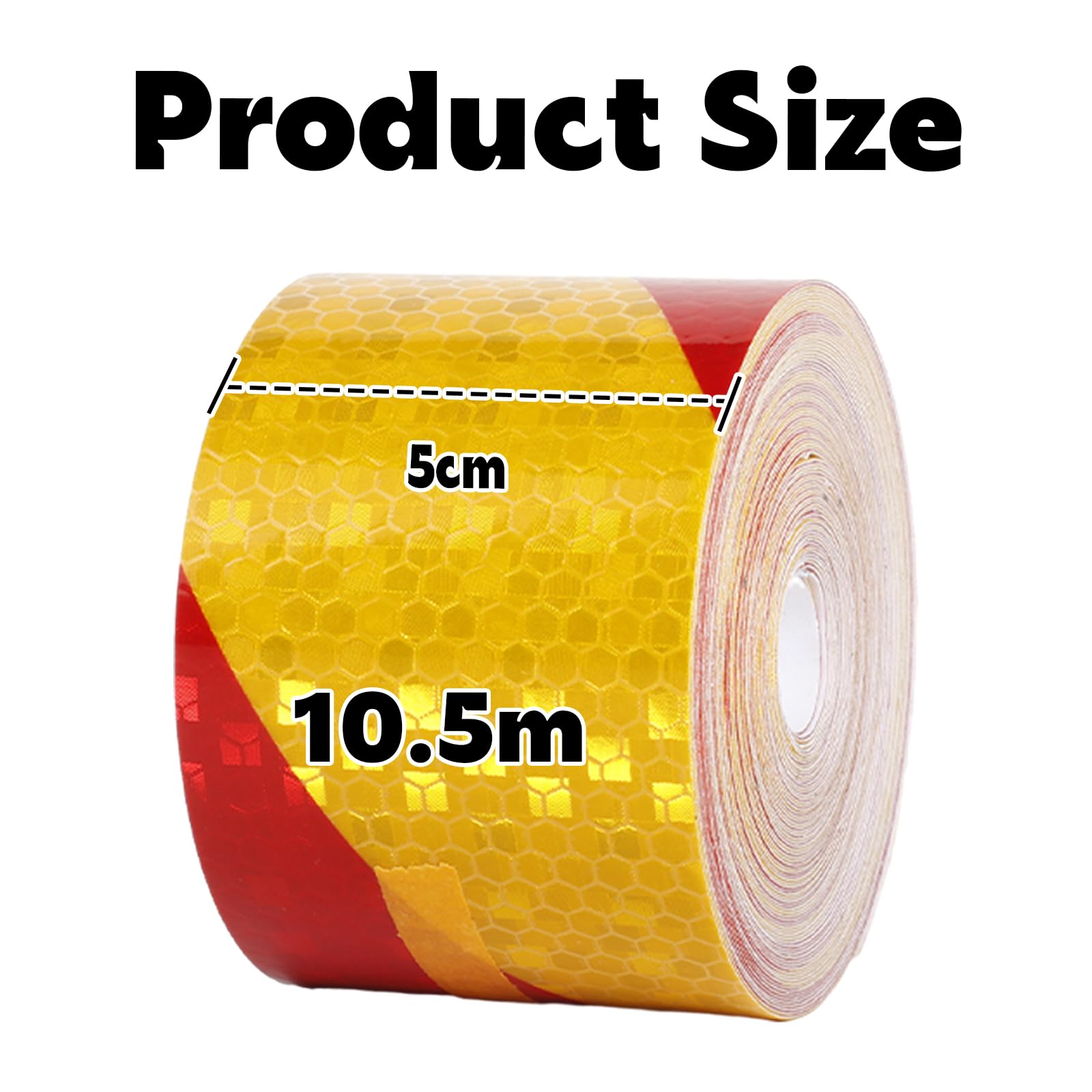MYPURECORE Reflective Safety Tape Red And Yellow – 5cm X 10m Waterproof Hazard Marking Tape With Strong Adhesive – High Visibility - Indoor Outdoor Use - Roads, Parking Areas, Warehouses, Machinery - View #2