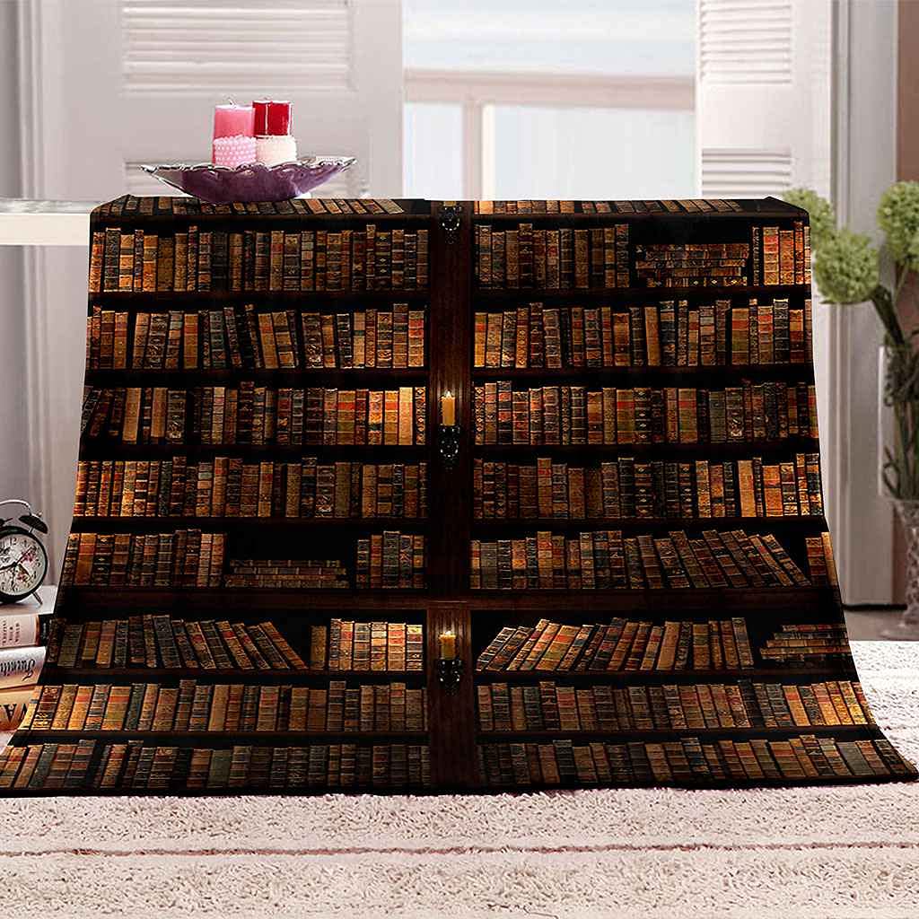 Couverture microfibre 130x150 chaude et douce motif vintage 3D