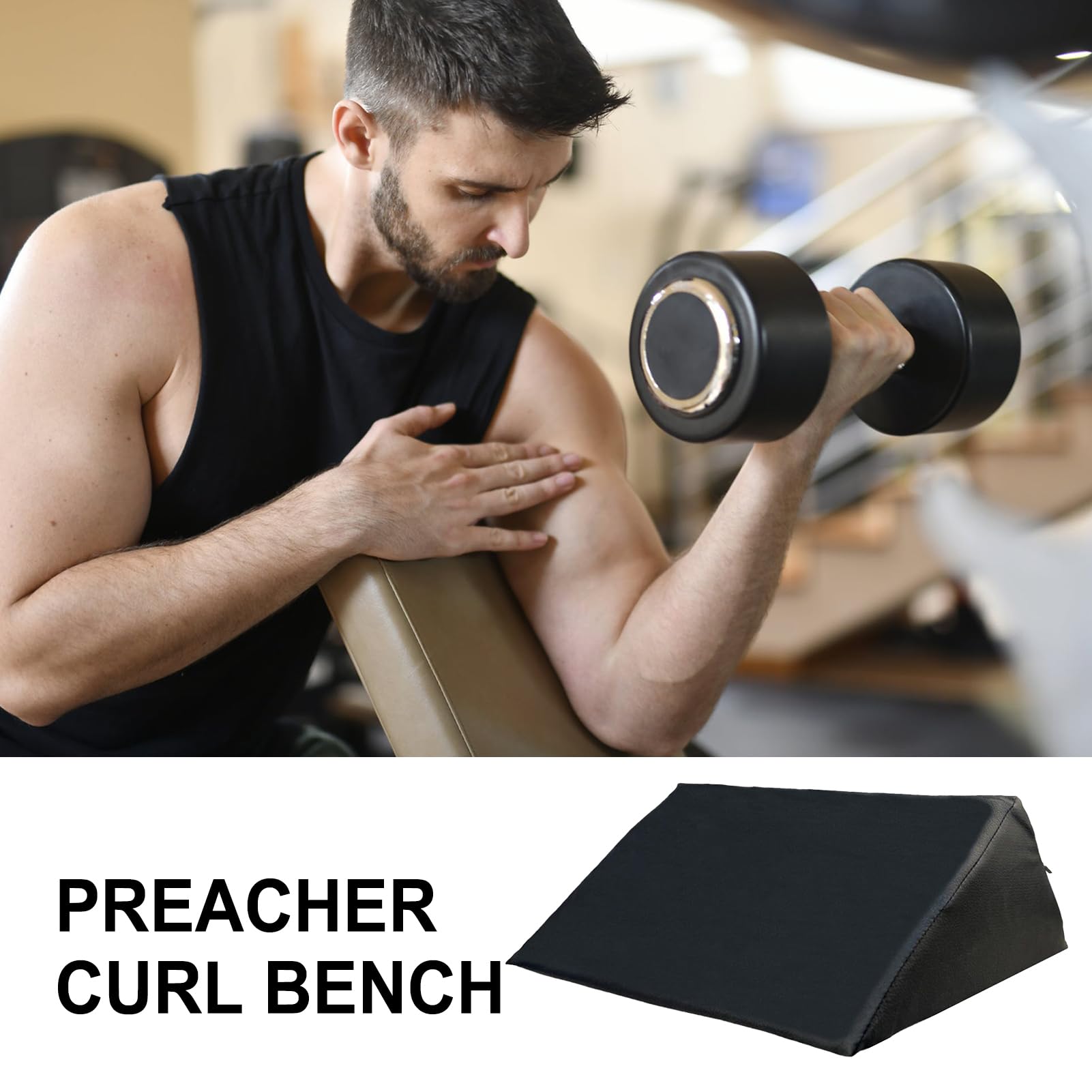Banc de prédicateur, coussin de courbure de biceps, équipement d'haltérophilie, de musculation pour la maison, la gym, l'entraînement, la poitrine, les bras, les biceps, le fitness