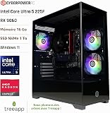 CyberpowerPC Wyvern Gaming PC - Intel Core Ultra 5 225F, AMD RX 9060, 16GB RAM, 1TB NVMe SSD, 650W PSU, Wi-FI, Windows 11, Prism Panoramic Black - 2