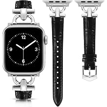 Compatible Apple Watch Band, Slim Leather, Apple Watch Band, Ladies, Women, Compatible with Apple Watch Series 10/9/8/7/6/5/4/3/2/1/SE/Ultra/Ultra 2, Apple Watch, Genuine, Replaceable Leather Band