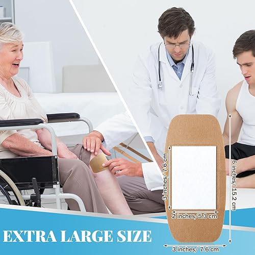 Miniatura 5 de Geiserailie 20 vendas adhesivas flexibles extra grandes de 6 x 3 pulgadas con almohadilla antiadherente, sin látex, eliminación sin dolor para el