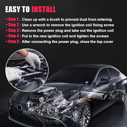 Miniatura 9 de TXROMTZ Juego de 6 bobinas de encendido compatibles con Mercedes-Benz C230 C350 E350 CL550 CLK ML E C GLK R SLK Clase V6 3.5L 3.0L 2.5L 07-08 Dodge