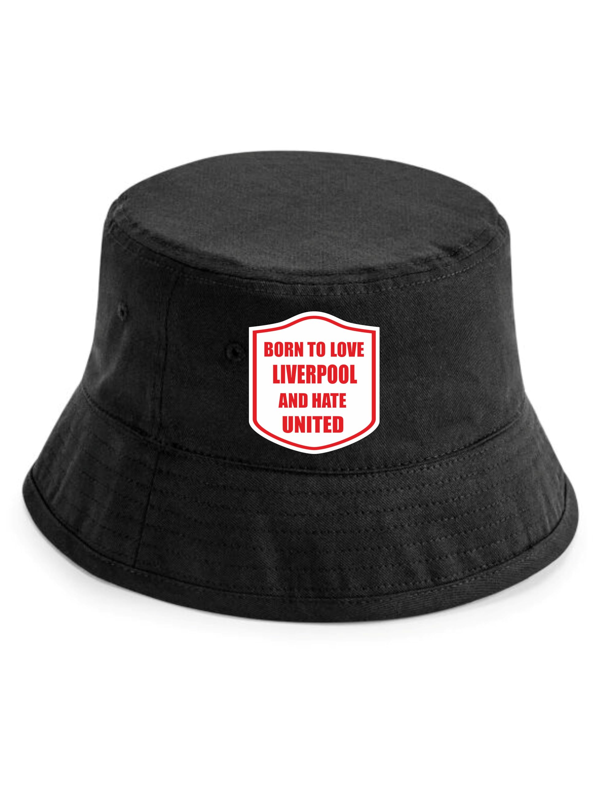 Print4u Unisex Black Love Liverpool Hate United Bucket Hat Football Fan Birthday Gift Lxl