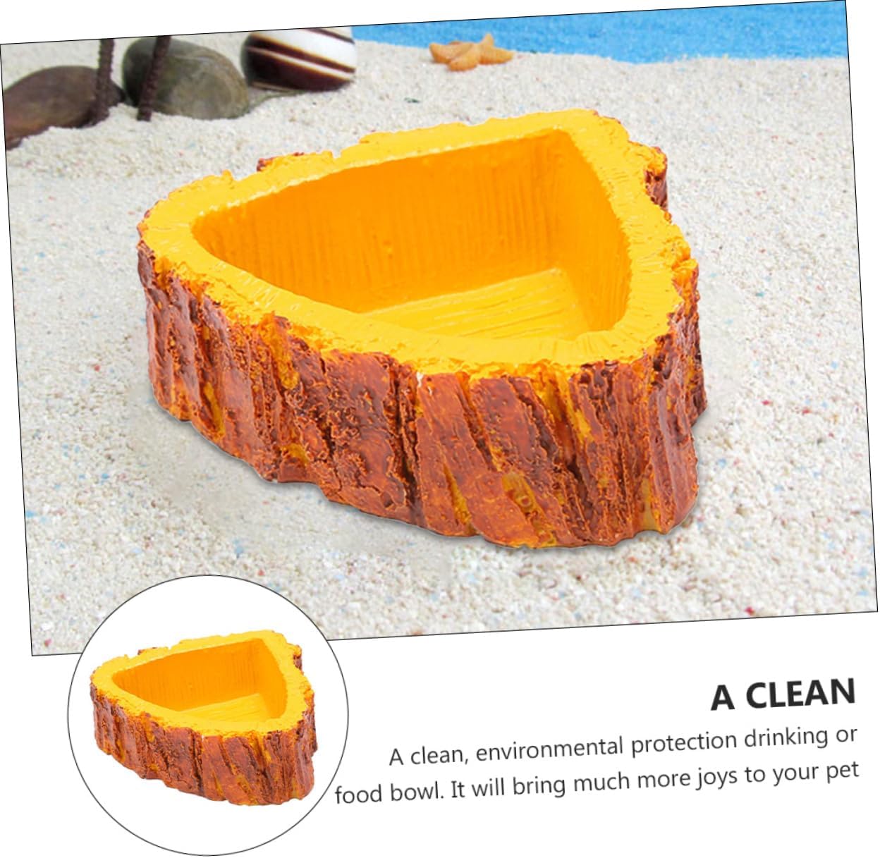 Reptile Water Bowl Reptile Feeding Bowl,1Pc Food Bowl Reptile Feeder Bowl Reptile Feeding Dish Reptile Rock Bowl Reptile Corner Water Bowl Lizard Feeding Bowl Lizard