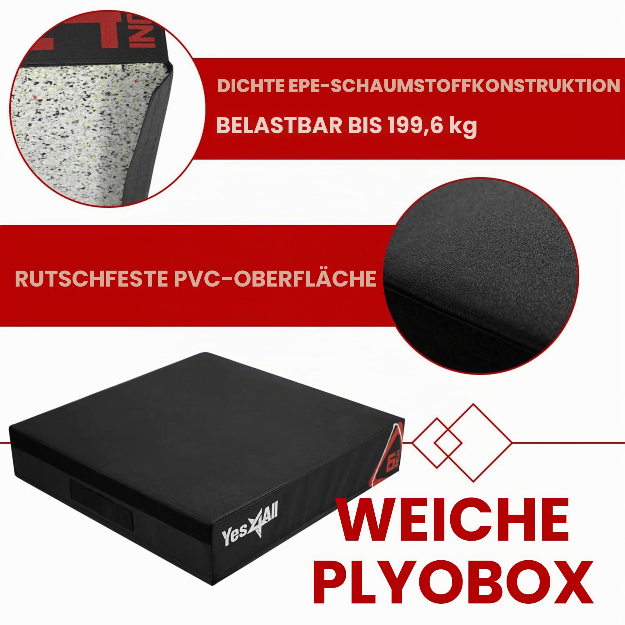 Yes4All 3 in 1 Foam Plyo Box, Plyometric Box Platform for Jump Training, MMA & Conditioning