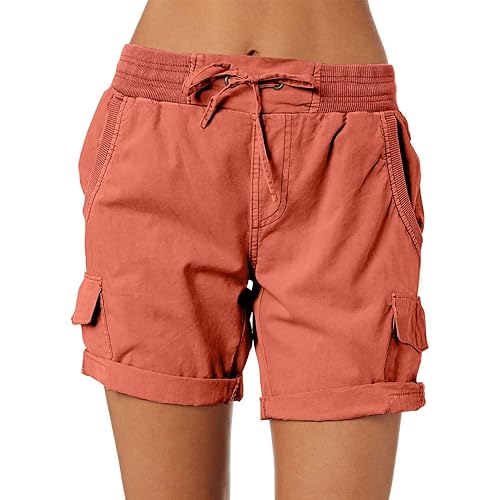 Dokotoo Womens Relaxed Fit High Waist Casual 4 Pocketed 2023 Hiking Outdoor Summer Shorts S-XL