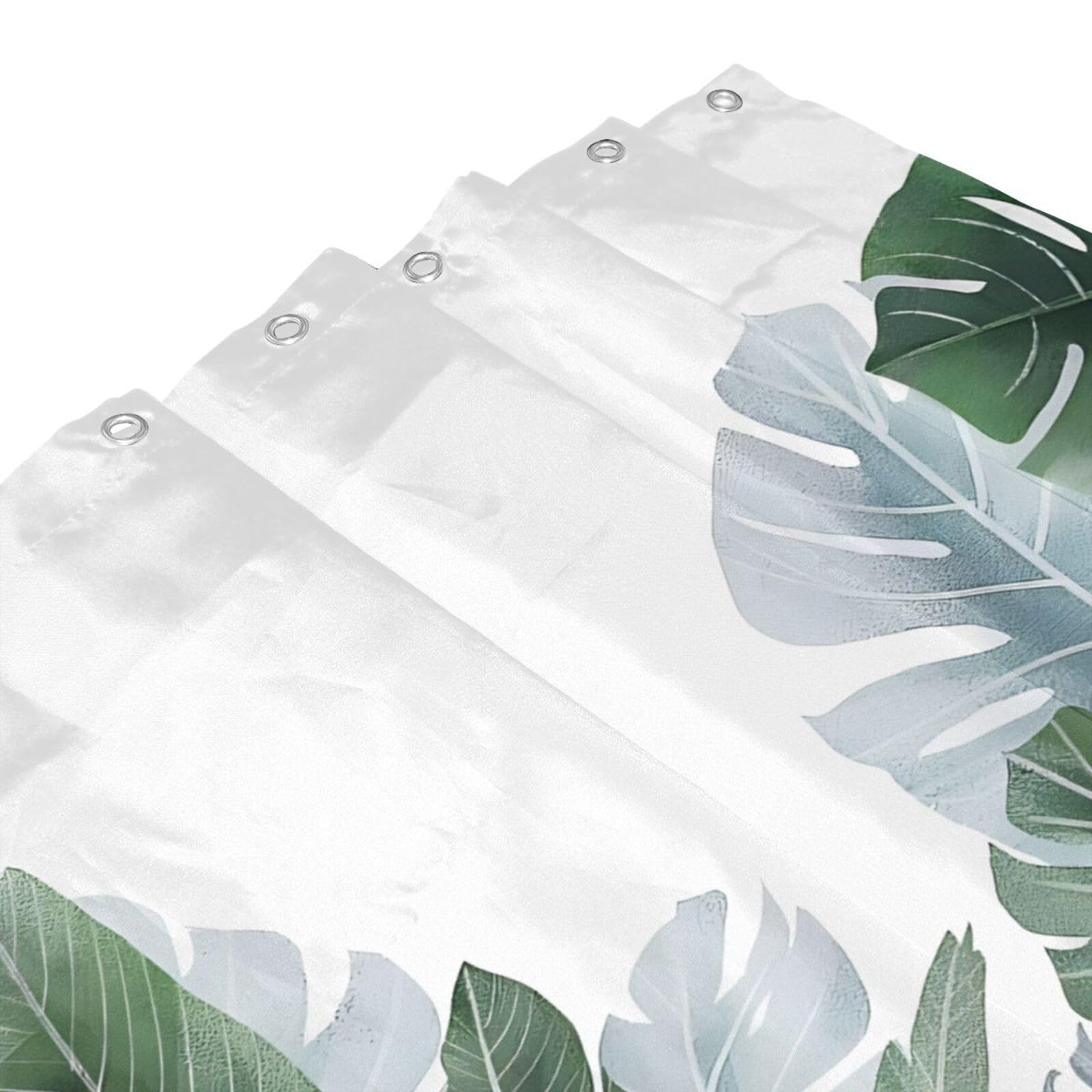 YUAOEUR 3D Garden Shower Curtain 60x72 Inch Nature Green Leaves Picture Outdoor Garden Green Trees Bathroom Personalized Decor Fabric with Hook - Image 3