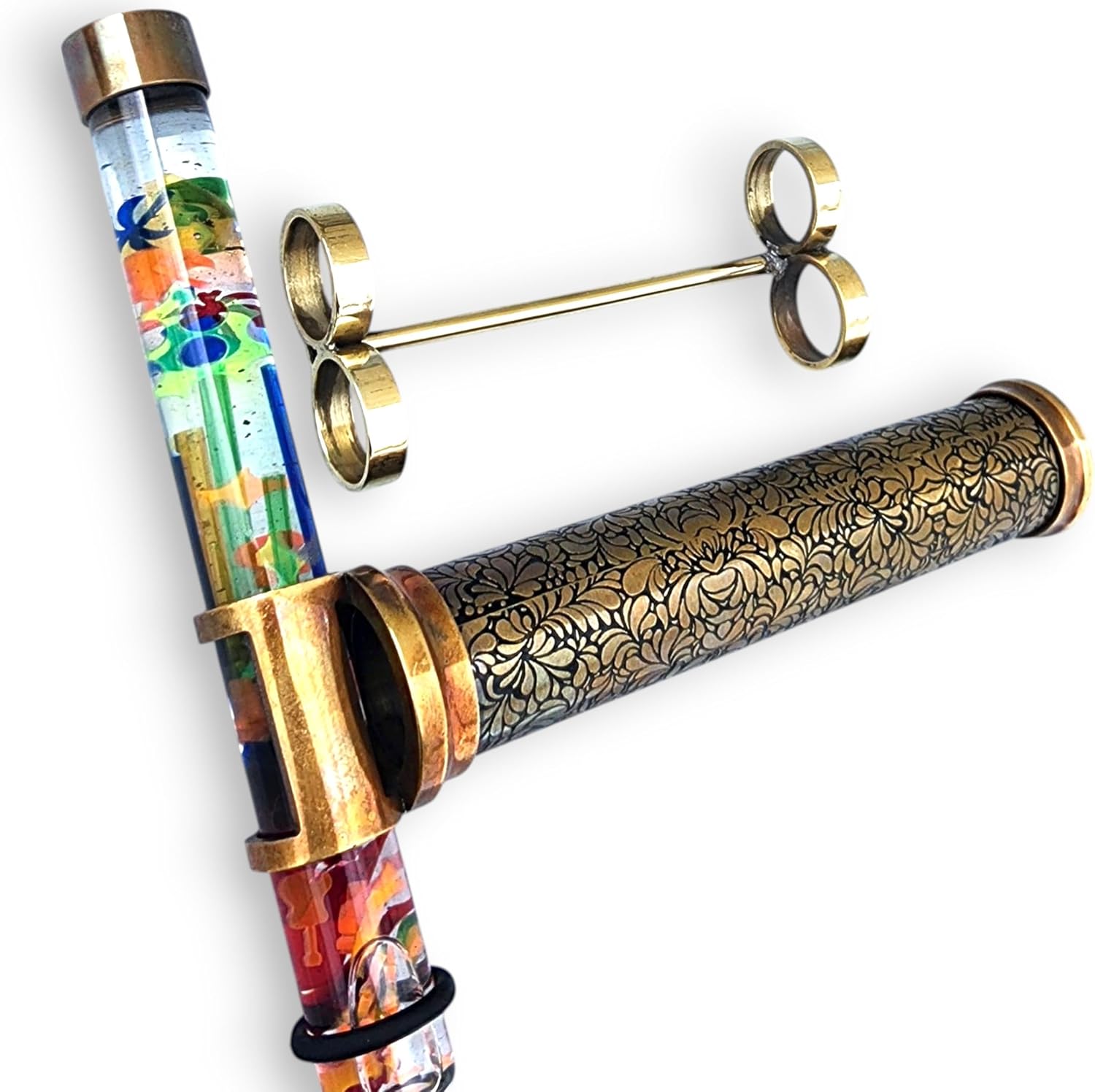 Handcrafted Brass Kaleidoscope with Rotating Colorful Oil Chamber – Vintage Design Optical Instrument for Adults | Brassicious Kaleidoscope – Unique Gift & Home Décor