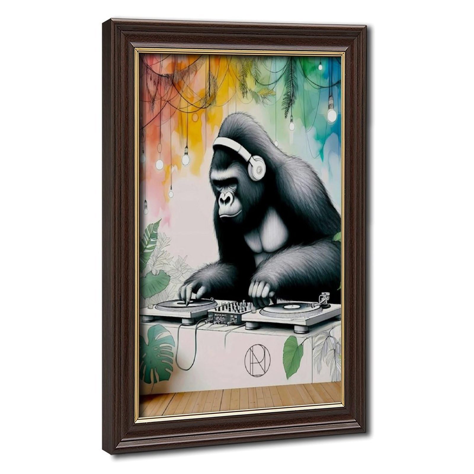 Bareronor Groovin' Gorilla Poster Canvas Poster Bedroom Decor Landscape Office Room Decor Gift 24" L X 36" W