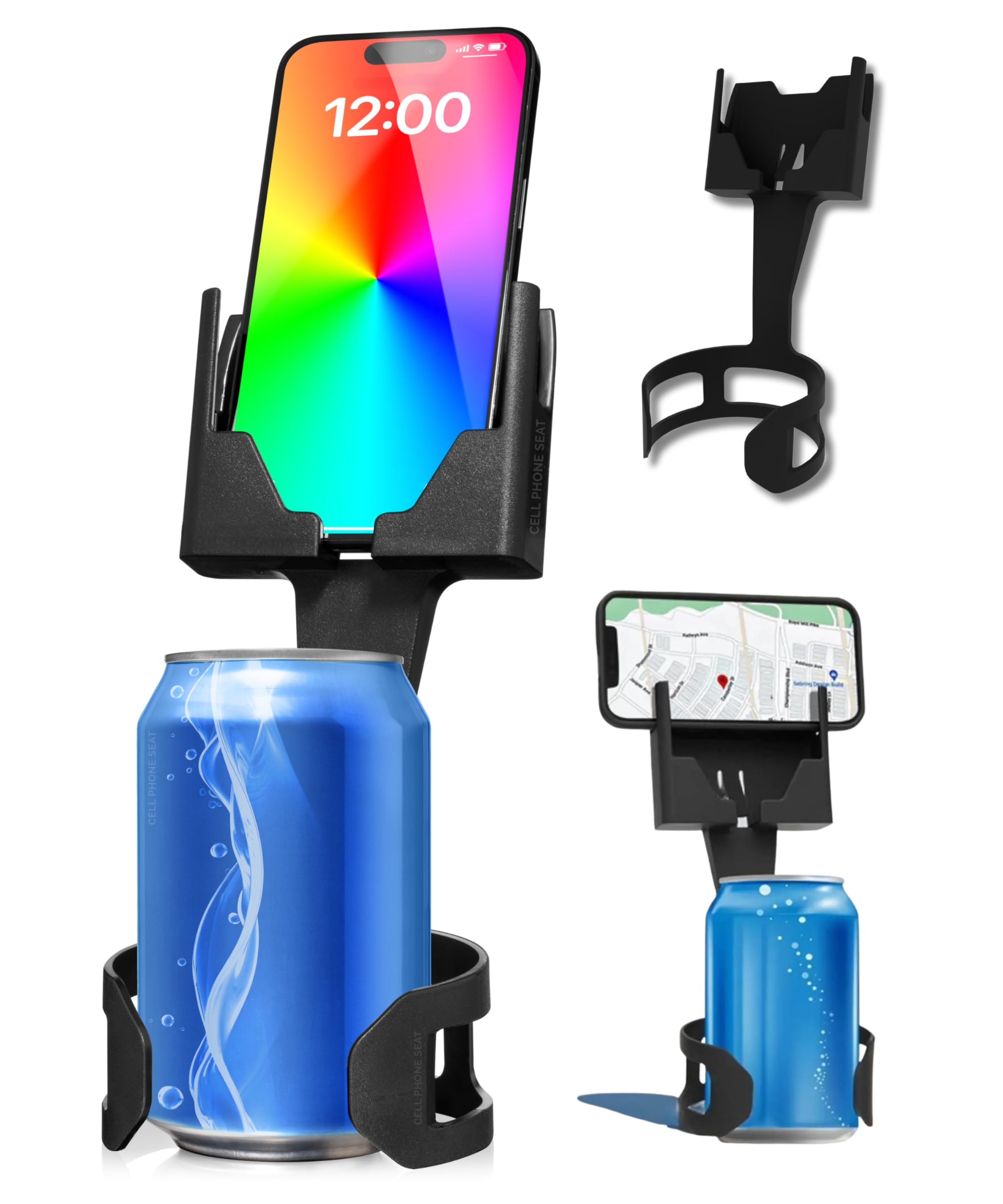 Phone Holders for Your Car, Cup Holder Phone Mount, Universal Adjustable Expander Cradle Hands-Free Driving - Compatible with All Smartphones Car Mount for iPhone Samsung Google Android Mobile Black