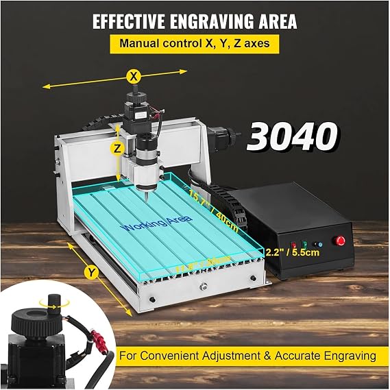 3/4 Axis CNC Router 6040/3040/3020 Engraver USB Port Milling Engraving Machine PVC 3D Carving Woodworking Machine(3 Axis CNC 3020)
