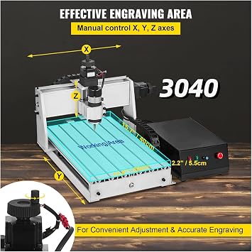 3/4 Axis CNC Router 6040/3040/3020 Engraver USB Port Milling Engraving Machine PVC 3D Carving Woodworking Machine(3 Axis CNC 3020)
