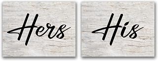 His & Hers Sign Set; Hand Painted Sign Decor; his and Hers wood Sign Decor