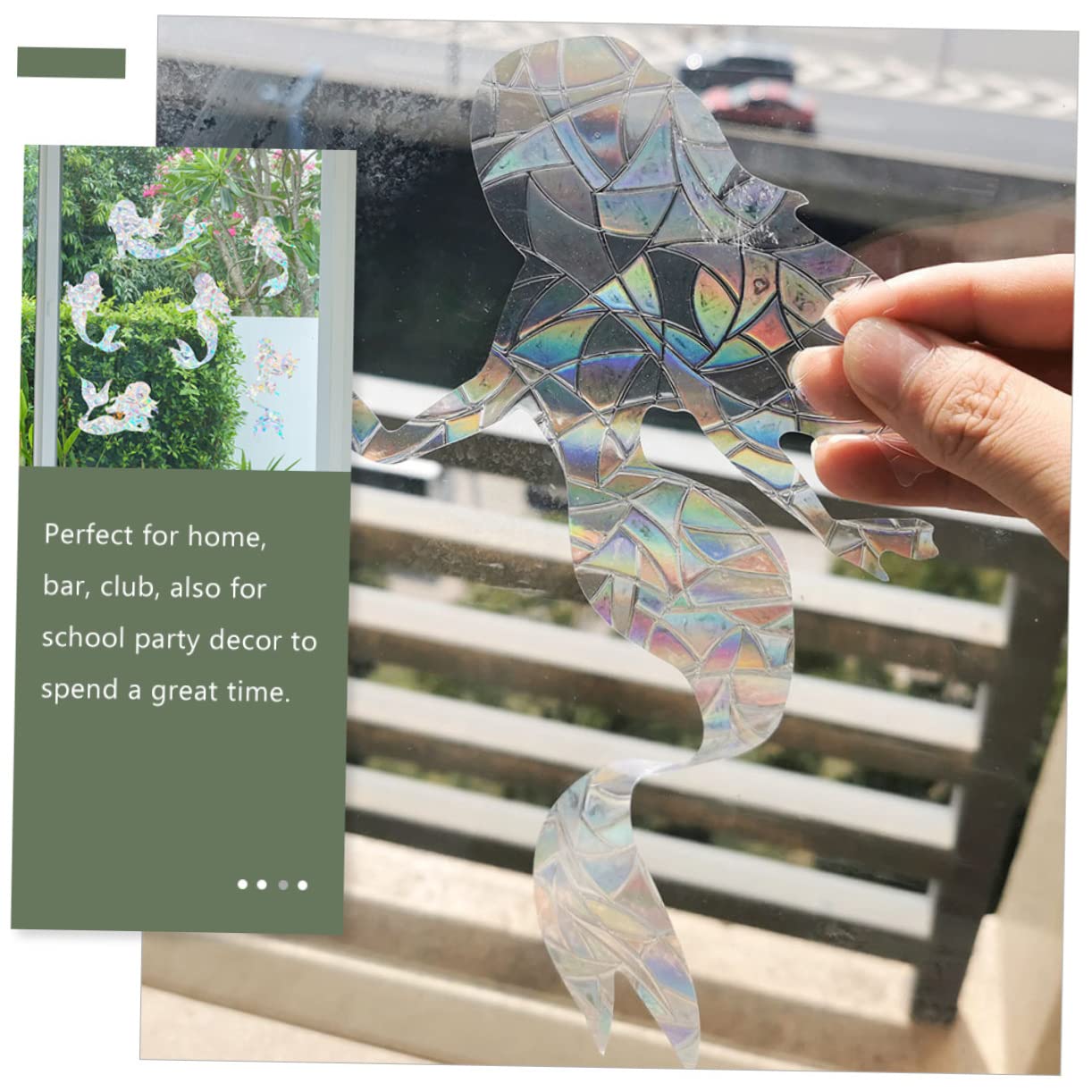 SOLUSTRE 18piezas Pegatinas De Forma De Decorativos Para Ventanas Para Adornos De Interior y Efecto De Refracción
