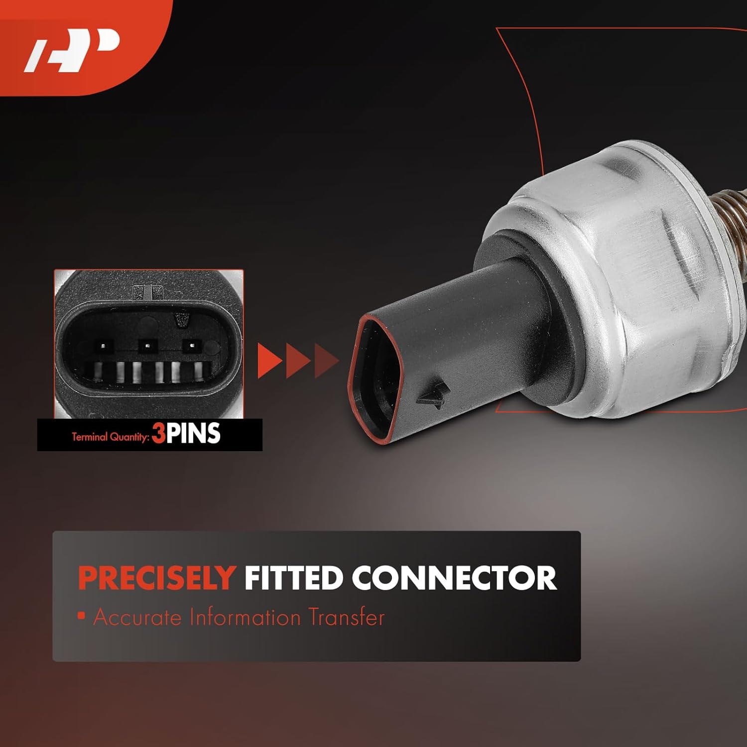 A-Premium Fuel Injection Pressure Sensor [3 Pins] Compatible with Chevrolet Camaro 2016 & GMC Canyon 2017-2018 & Cadillac ATS 2017-2019, CT6 2016-2018, XT5 2017-2018 & Buick LaCrosse 2017, 3.6L