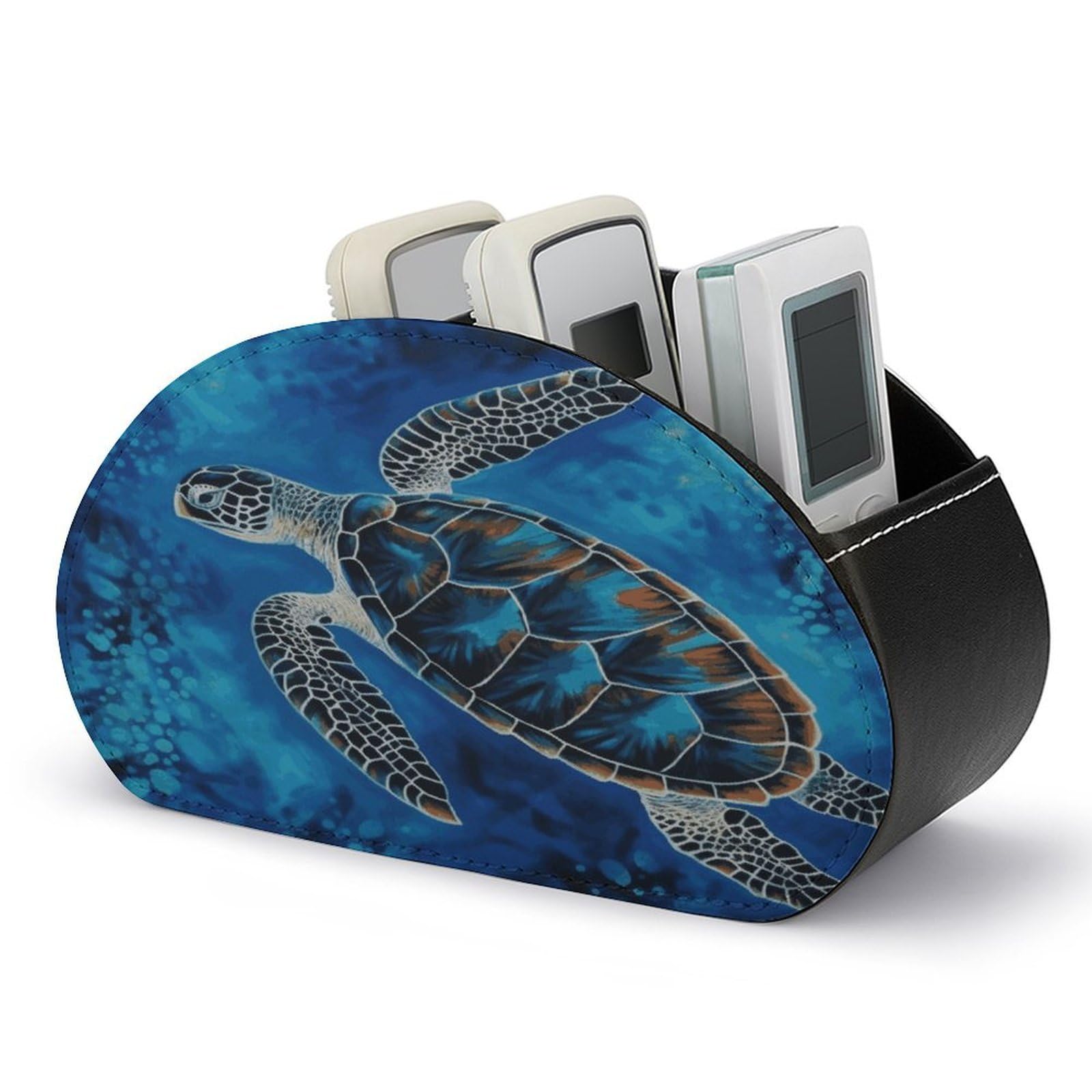 Btcowzrv Style Sea Turtle-Blue Remote Control Holder With 5 Compartments