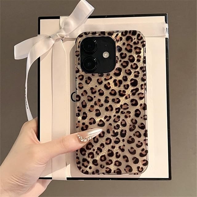Case for iPhone 11, Cute Cheetah Leopard Print Aesthetic Design with Shockproof Bumper Glitter Shiny Protection Phone Cover - Gold Leopard