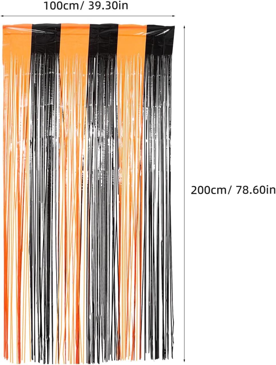 HANABASS 2pcs Black Foil Fringe Curtain Backdrop for Halloween Party Decoration 1m x 2.5m Size Suitable for Birthday Christmas and Halloween Events Door Curtain Prop