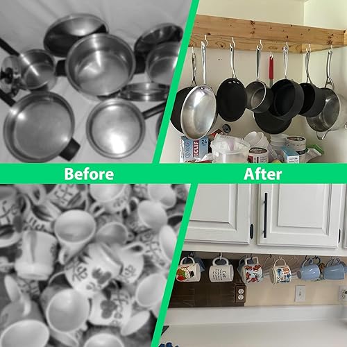 Miniatura 5 de Etoolia 50 ganchos de techo para plantas colgantes, ganchos de 2.9 pulgadas resistentes, ganchos colgantes para luces de Navidad, tazas,