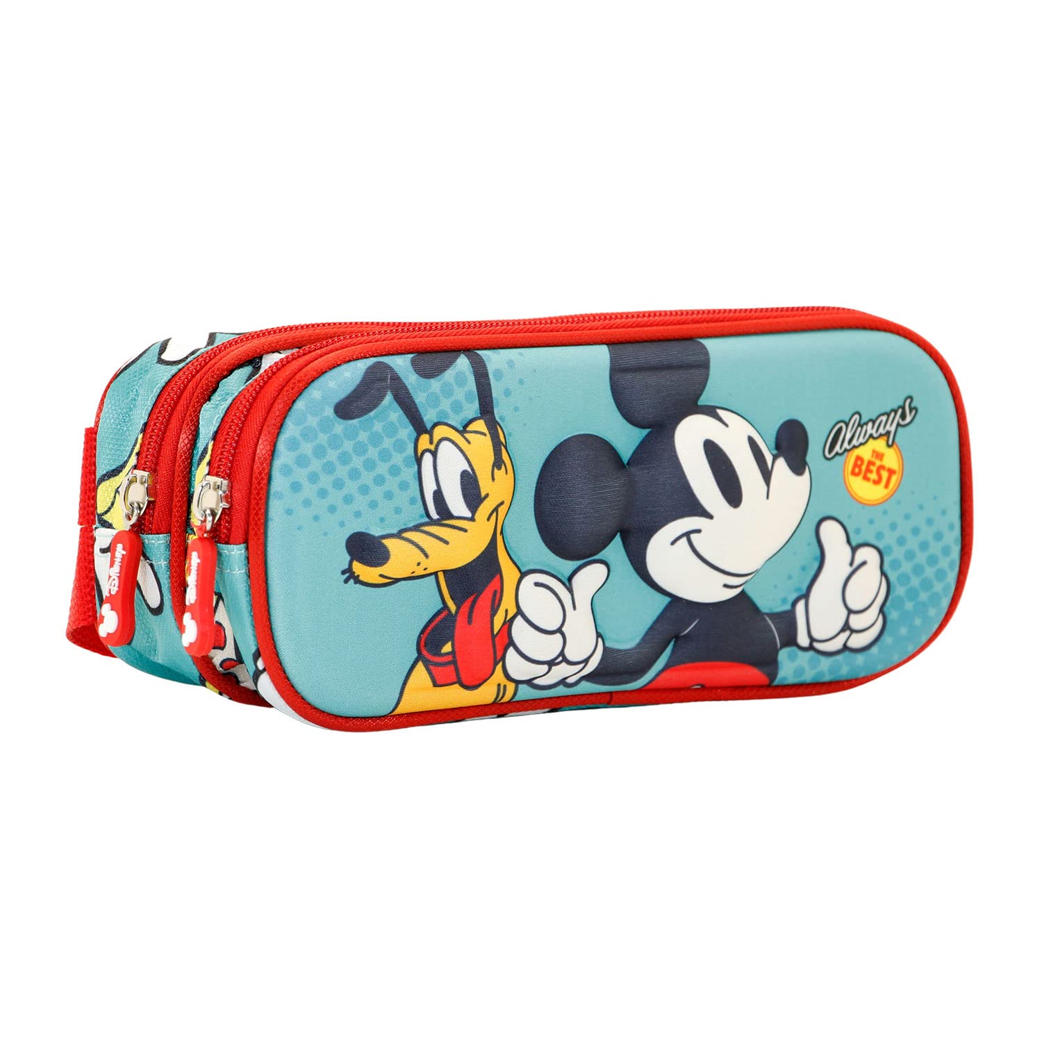 Disney Mickey Mouse Best-3D Double Pencil Case, Green, 22 x 9.5 cm