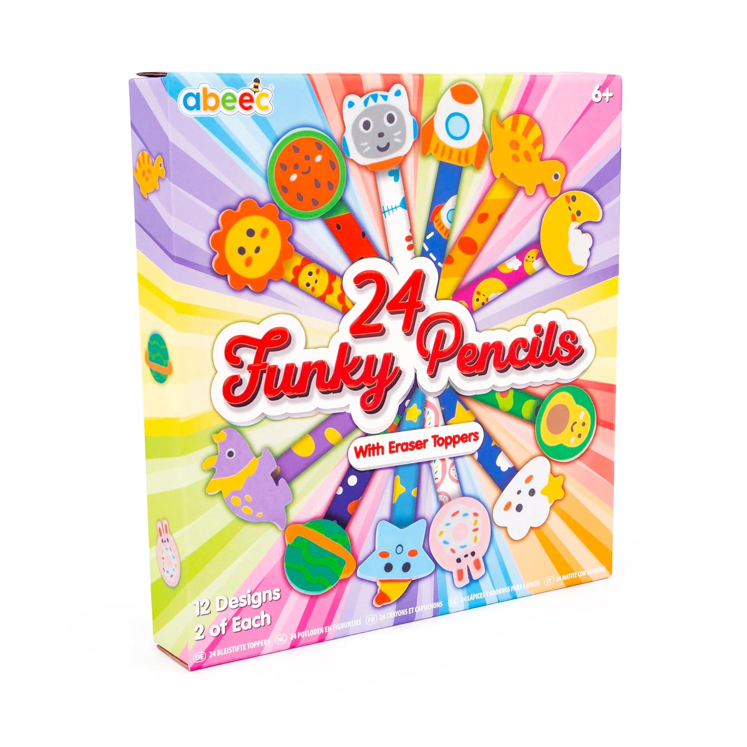 abeec 24 Funky Pencils with Erasers